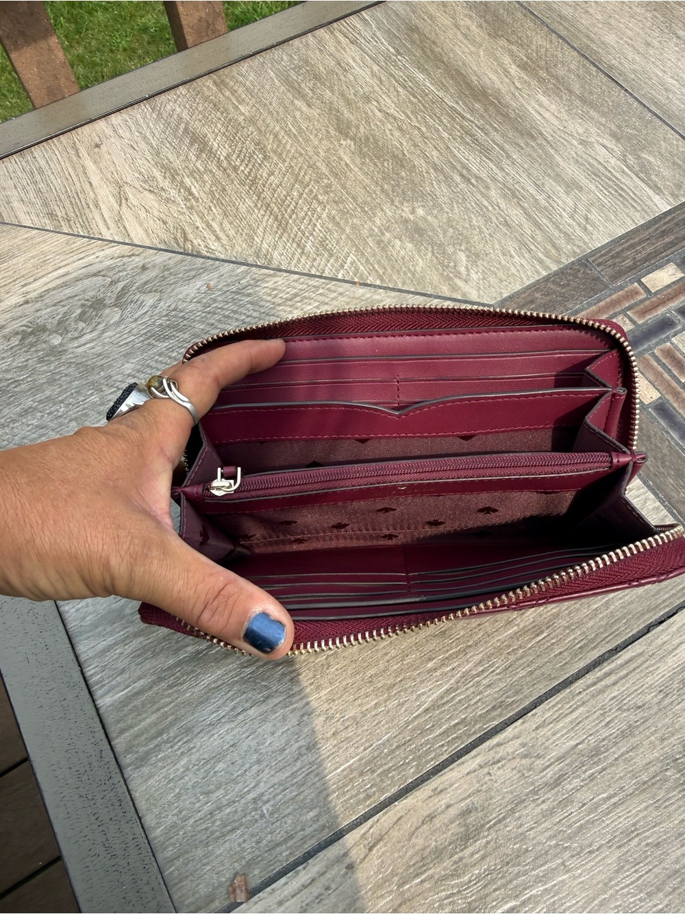 EUC Kate Spade Natalia Large Continental Quilted Leather Plum Large Wallet - Picture 10 of 15